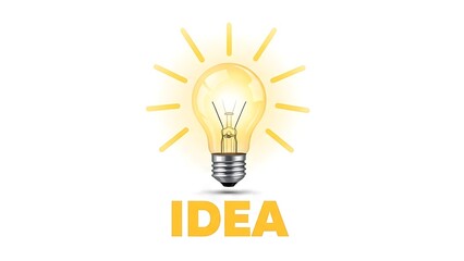Illuminated idea lightbulb