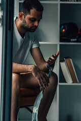 boxer putting on a boxing hand wrap