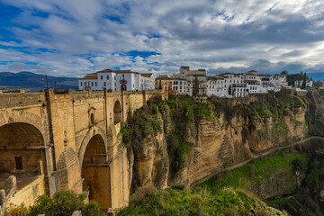 Obraz premium Majestic Puente Nuevo bridge in Ronda, Spain, proudly spanning El Tajo gorge