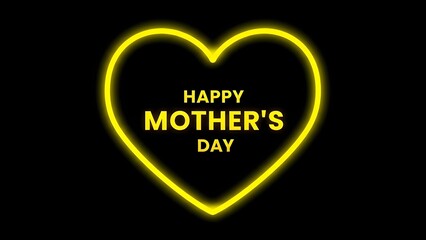 Happy mother's day neon heart graphic