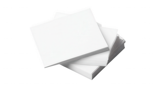 Stack of white paper napkins against a stark close up on transparent background - Powered by Adobe