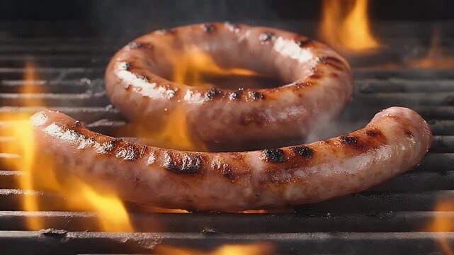 Sizzling Sausages on the Grill: A Mouthwatering BBQ Feast in Action