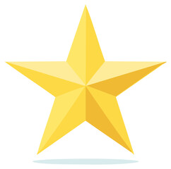 Obraz premium Golden Star Illustration Single Object Flat Design Icon Award Element