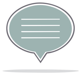 Obraz premium Oval speech bubble icon with text lines for communication and messaging