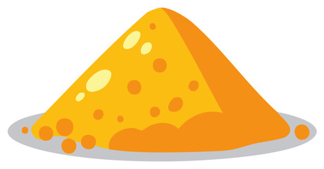 Cartoon Swiss Cheese Triangle on Plate Flat Style, Food Illustration, Dairy Products, Isolated