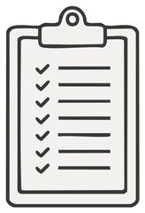 Hand-drawn checklist on a clipboard with check marks