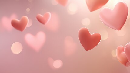 Romantic floating hearts background