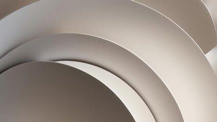 Abstract spiral design, smooth curved layers, neutral colors, 3D rendering, modern art concept