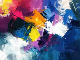 Abstract paint strokes on canvas