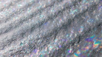 Close-up of shimmering, textured surface with iridescent highlights, a tactile, abstract composition