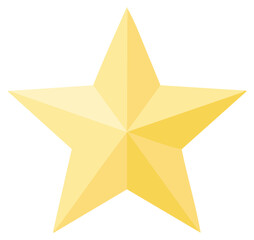 Obraz premium Golden star icon. Geometric star with five points. Shiny vector emblem on isolated background.