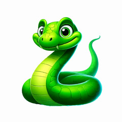 Naklejka premium green snake cartoon