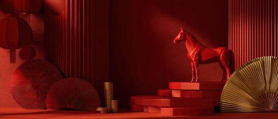 Red Chinese New Year decor interior