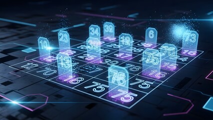 Futuristic roulette game interface