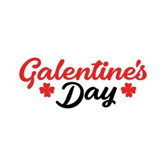 Fototapeta premium Galentine's Day valentine typography text on plain white transparent isolated background for card, shirt, hoodie, sweatshirt, apparel, tag, mug, icon, poster or badge