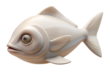 White fish with large eye on black background