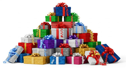 pile of colorful gift boxes