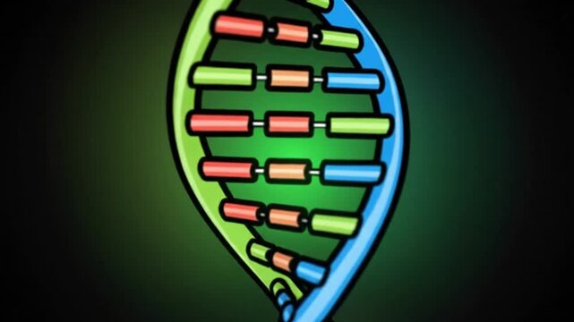 Animated DNA Double Helix Rotation Genetic Code Science Background
