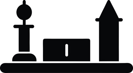 Obraz premium Project timeline silhouette vector art illustration and minimal black and white design