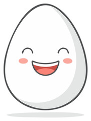 Obraz premium Happy Egg Cartoon Illustration with Smiling Face and Cheerful Expression