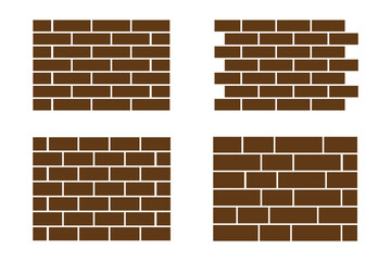 Brick Wall Silhouette . Construction Pattern Illustration.