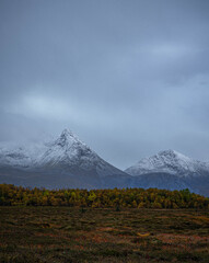 Fototapeta premium Autumn mountain landscape in the Vesteralen Islands, northern Norway