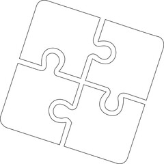 Puzzle icon. Puzzle jigsaw on white background. Vector illustration. Jigsaw puzzle with pieces. Vector design templates. Teamwork People five puzzle pieces. Vector graphic design.