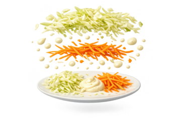 Coleslaw ingredients on a transparent background for your creation