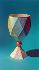 paper goblet with ruby bead and matzah edge on pastel field