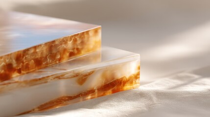caramel pecan gloss texture with solid gradient and copy space