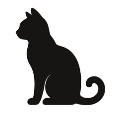 Silhouette of a sitting cat © MdRubel