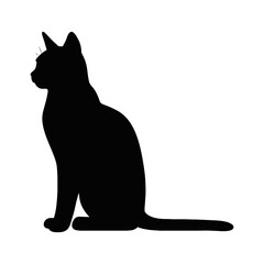 Silhouette of a sitting cat © MdRubel