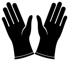 Obraz premium Isolated Black Gloves, Pair of Hands Showing Palms