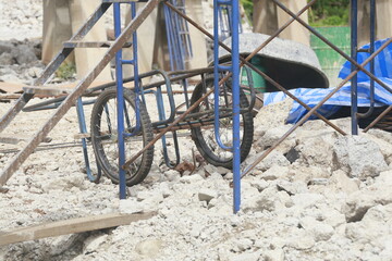 Reinforced Concrete Bridge Pier Under Construction
