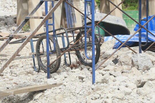 Reinforced Concrete Bridge Pier Under Construction