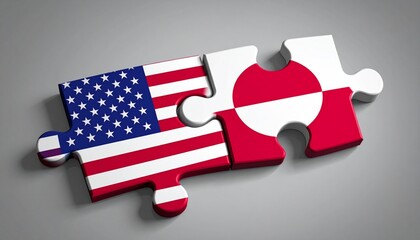 USA and Greenland Diplomatic Partnership and Geopolitical Integration Puzzle Concept