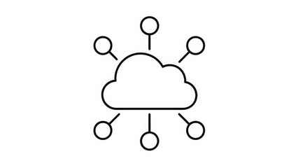 Cloud network icon isolated on transparent background isolated on white background