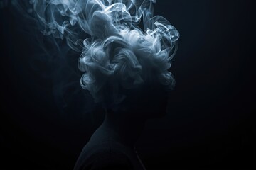 Head in the Clouds: Conceptual Silhouette with Ethereal Smoke Display