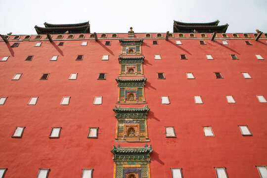 Putuo Zongxian Temple Chengde - Red Wall with Ornate Pagoda Tower