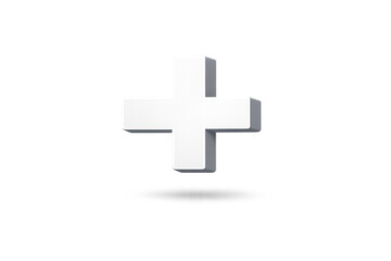 Obraz premium White plus sign graphic element on a transparent background design.
