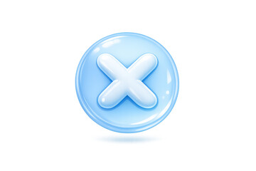Obraz premium Blue X Mark Icon on transparent background, Cancel or Delete Button