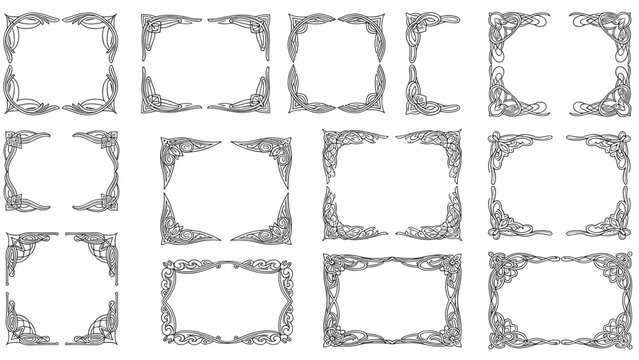 Collection of Celtic Knot Frames and Borders: Ornate Intricate and Decorative