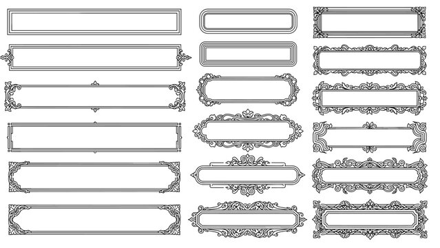 Ornate Rectangular Frames: Decorative Elements for Graphic Design and Presentation
