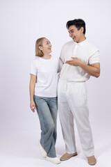 Fototapeta premium Happy young couple standing together
