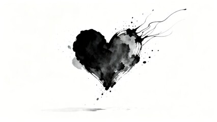 Ink drawing of a heart.