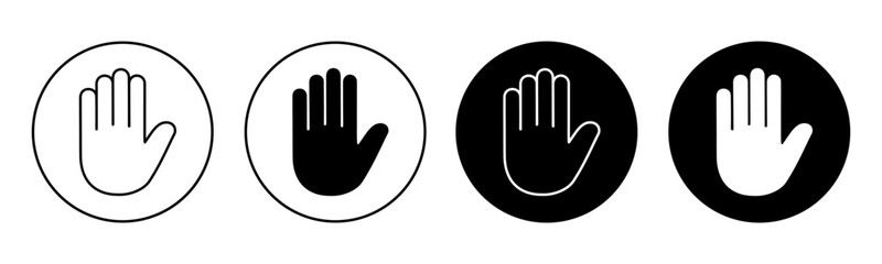 Obraz premium Hand icon, palm symbol, hand sign set