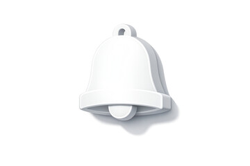 White notification bell with transparent background alert message icon