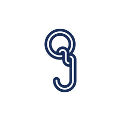 Obraz premium JQ or QJ logo and icon design