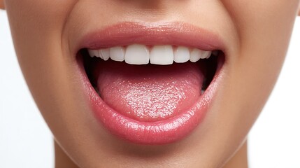 Close up of humen Open mouth isolated on the white background 