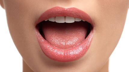 Close up of humen Open mouth isolated on the white background 